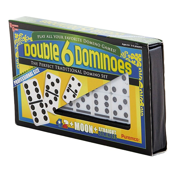University Games Double 6 Black Dot Dominoes (UG-54002) | Staples