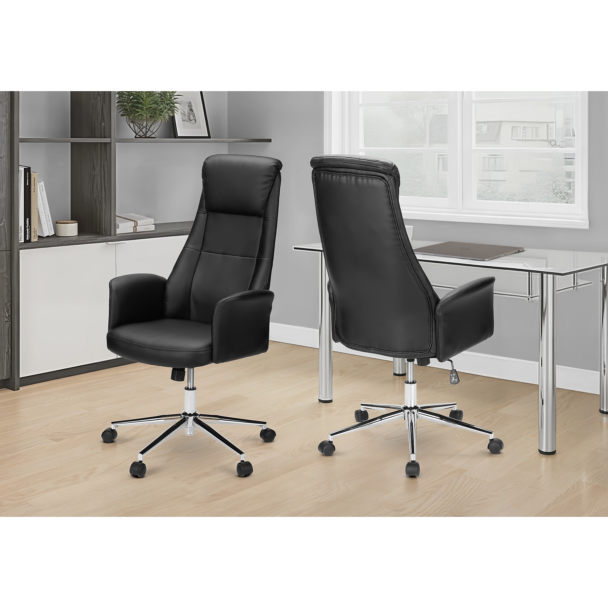 Monarch Specialties Inc. Ergonomic Faux Leather Swivel Executive Chair, Black (I 7344) Sansujyuku sansujyuku.com