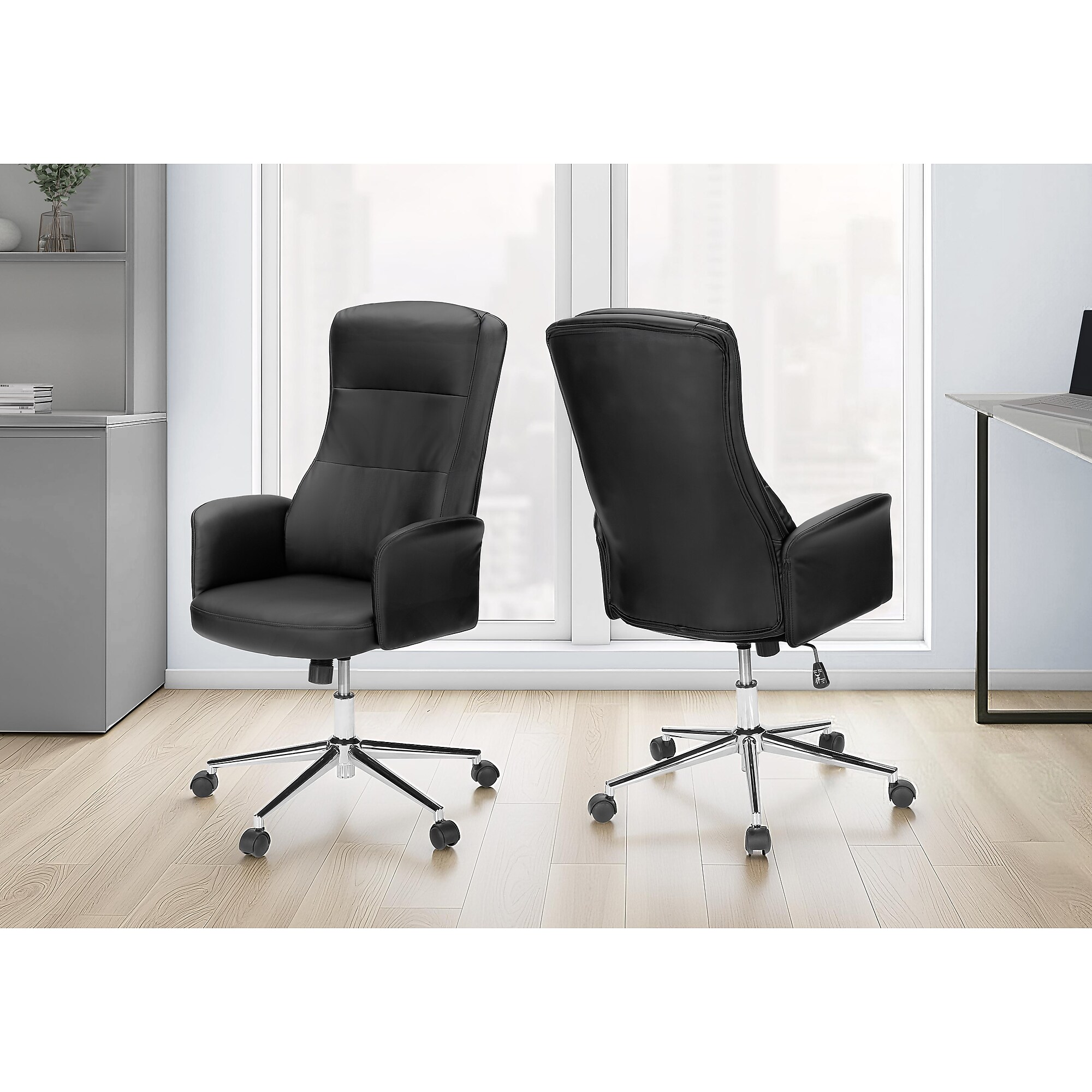 Monarch Specialties Inc. Ergonomic Faux Leather Swivel Executive Chair, Black (I 7323) Sansujyuku sansujyuku.com