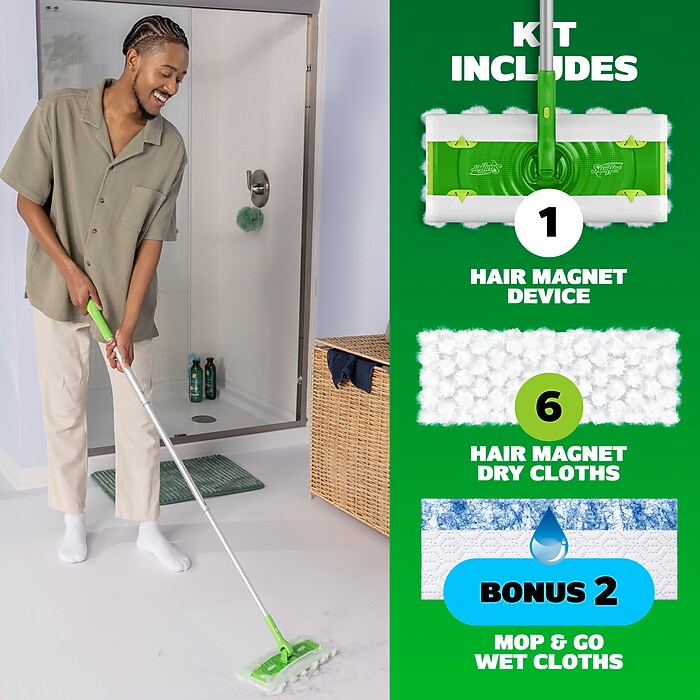 Swiffer Hair Magnet Deluxe Starter Kit, Green (23660) | Staples