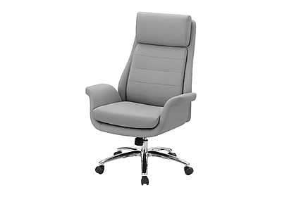 Monarch Specialties Inc. Ergonomic Faux Leather Swivel Executive Chair, Light Grey (I 7251) Simolary simolary.com