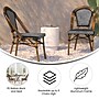 Flash Furniture Bordeaux Contemporary Aluminum and PE Rattan Bistro Stacking Chair, Black/White/Natural (SDA6421BKWHNAT)~#|#~sp312230197_sc7