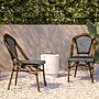 Flash Furniture Bordeaux Contemporary Aluminum and PE Rattan Bistro Stacking Chair, Black/White/Natural (SDA6421BKWHNAT)~#|#~sp312230199_sc7