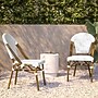 Flash Furniture Lourdes Contemporary Aluminum and PE Rattan Bistro Stack Chairs, White/Gray/Natural, Set of 2 (2SDA6421FWHGYNT)~#|#~sp312230213_sc7