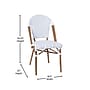 Flash Furniture Lourdes Contemporary Aluminum and PE Rattan Bistro Stack Chairs, White/Gray/Natural, Set of 2 (2SDA6421FWHGYNT)~#|#~sp312230215_sc7