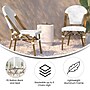 Flash Furniture Lourdes Contemporary Aluminum and PE Rattan Bistro Stacking Chair, White/Gray/Natural (SDA6421FWHGYNAT)~#|#~sp312230251_sc7