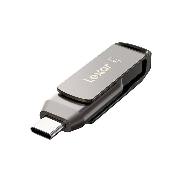 Lexar JumpDrive D400 Dual 32GB USB 3.2 Type-C Flash Drive, Silver