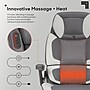 Sharper Image S-950 Heated Ergonomic Faux Leather Swivel Executive Massage Chair, Gray/White (52755M-GRYWHT)~#|#~sp312588680_sc7