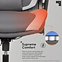 Sharper Image S-950 Heated Ergonomic Faux Leather Swivel Executive Massage Chair, Gray/White (52755M-GRYWHT)~#|#~sp312588684_sc7