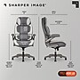 Sharper Image S-950 Heated Ergonomic Faux Leather Swivel Executive Massage Chair, Gray/White (52755M-GRYWHT)~#|#~sp312588687_sc7