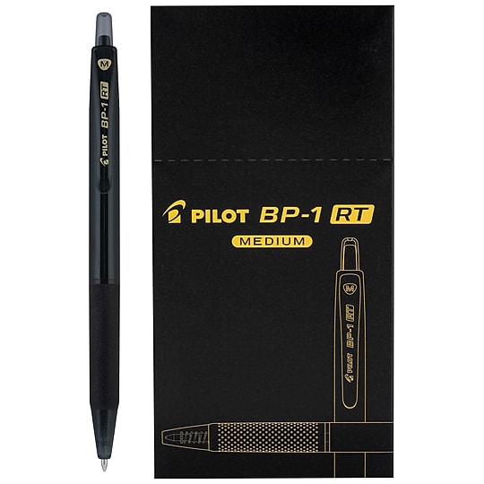 Pilot BP1-RT Retractable Ballpoint Pens, Medium Point, 1.0mm, Black Ink, Dozen (BPR--BLKM)~#|#~sp312923988_sc7