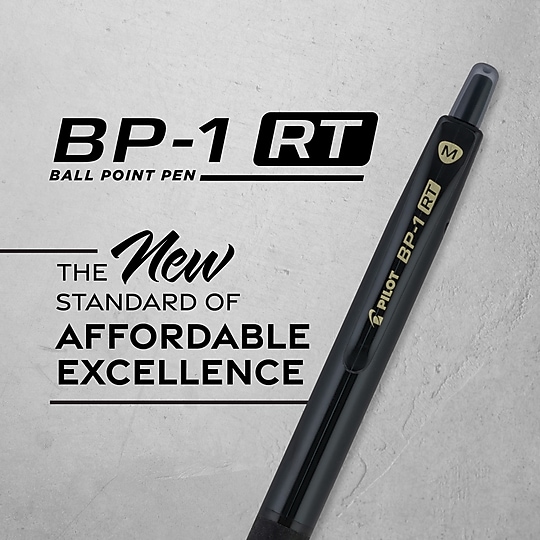 Pilot BP1-RT Retractable Ballpoint Pens, Medium Point, 1.0mm, Black Ink, Dozen (BPR--BLKM)~#|#~sp312923989_sc7