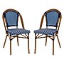 Flash Furniture Bordeaux Contemporary Aluminum and PE Rattan Bistro Stack Chairs, Navy/White/Natural, Set of 2 (2SDA6421NVYWHNT)~#|#~sp312927204_sc7