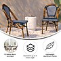 Flash Furniture Bordeaux Contemporary Aluminum and PE Rattan Bistro Stack Chairs, Navy/White/Natural, Set of 2 (2SDA6421NVYWHNT)~#|#~sp312927207_sc7