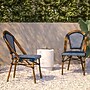 Flash Furniture Bordeaux Contemporary Aluminum and PE Rattan Bistro Stack Chairs, Navy/White/Natural, Set of 2 (2SDA6421NVYWHNT)~#|#~sp312927209_sc7