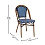 Flash Furniture Bordeaux Contemporary Aluminum and PE Rattan Bistro Stack Chairs, Navy/White/Natural, Set of 2 (2SDA6421NVYWHNT)~#|#~sp312927210_sc7