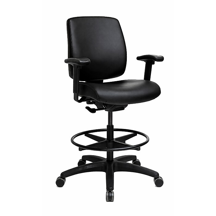 Tempur-Pedic Healthcare Vinyl Drafting Stool with Footrest and