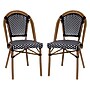 Flash Furniture Bordeaux Contemporary Aluminum and PE Rattan Bistro Chairs, Black/White/Natural, Set of 2 (2SDA6421BKWHNAT)~#|#~sp312928056_sc7