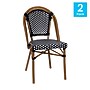 Flash Furniture Bordeaux Contemporary Aluminum and PE Rattan Bistro Chairs, Black/White/Natural, Set of 2 (2SDA6421BKWHNAT)~#|#~sp312928057_sc7