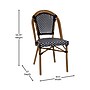 Flash Furniture Bordeaux Contemporary Aluminum and PE Rattan Bistro Chairs, Black/White/Natural, Set of 2 (2SDA6421BKWHNAT)~#|#~sp312928062_sc7