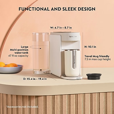 Nespresso Vertuo Up Premium Coffee & Espresso Maker, Pearl White (ENV200W) Sansujyuku sansujyuku.com