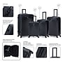 DUKAP Inception 4-Piece Hardside Spinner Carry-On Luggage Set, TSA Checkpoint Friendly, Black (DKINCSMLXL-BLK)~#|#~sp312989502_sc7