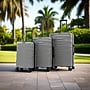 DUKAP RAV 3-Piece Hardside Spinner Luggage Set, TSA Checkpoint Friendly, Silver (DKRAVSML-SIL)~#|#~sp313046984_sc7