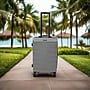 DUKAP RAV 25.59" Hardside Suitcase, 4-Wheeled Spinner, TSA Checkpoint Friendly, Silver (DKRAV00M-SIL)~#|#~sp313047135_sc7
