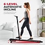 Sunny Health & Fitness Pacer Smart Compact Auto Incline Treadpad Treadmill, Black/Red (SF-T722076)~#|#~sp313051056_sc7