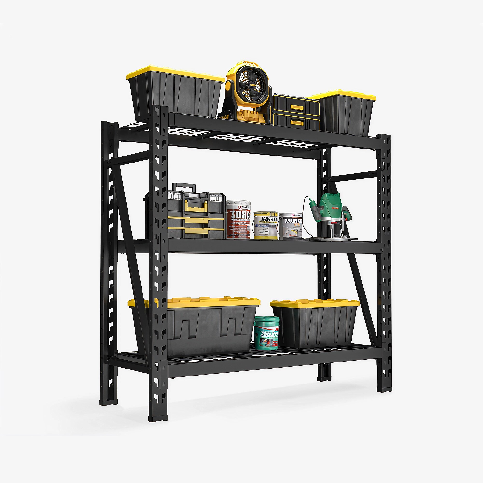 FlexiSpot Heavy-Duty 3-Shelf Metal Storage Rack, 46.8″ x 49.6″ x 18.1″, Black (WGR001) Sansujyuku sansujyuku.com