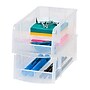 IRIS Small Stackable Plastic Storage Bin, 3" x 4.5"x 7.5", 0.4 Qt., Clear, 12/Carton (200518CT)~#|#~sp313679160_sc7