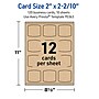 Avery Arched Square Business Cards, Matte Kraft Brown, 100/Pack (19479398953)~#|#~sp314003999_sc7