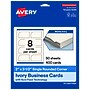 Avery Rectangle Single Rounded Corner Business Cards, Matte Ivory, 400/Pack (19479399011)~#|#~sp314054709_sc7