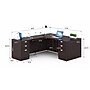 Boss Office Products 71" L-Shaped Desk with Dual File Pedestals, Mocha (GROUPA11-MOC)~#|#~sp314485865_sc7