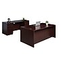 Boss Office Products 66" Desk and Credenza with Dual File Pedestals, Mahogany (GROUPA12-M)~#|#~sp314486011_sc7