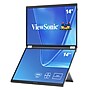 ViewSonic 14" WUXGA LED 60Hz Dual Screen Portable Monitor, Universal Docking Station (VG1457)~#|#~sp314717573_sc7
