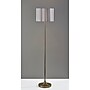 Adesso Elodie 60"H Antique Brass Floor Lamp with White Scalloped Fabric Shade (2618-21)~#|#~sp314780531_sc7