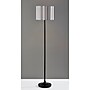 Adesso Elodie 60"H Black Floor Lamp with White Scalloped Fabric Shade (2618-01)~#|#~sp314780539_sc7