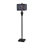Adeso Samira 61"H Black Floor Lamp with Soft Pleated Blue Printed Fabric Shade (1652-01)~#|#~sp314780658_sc7