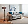 Adeso Samira 61"H Black Floor Lamp with Soft Pleated Blue Printed Fabric Shade (1652-01)~#|#~sp314780659_sc7