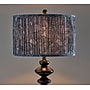 Adeso Samira 61"H Black Floor Lamp with Soft Pleated Blue Printed Fabric Shade (1652-01)~#|#~sp314780661_sc7