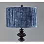 Adeso Samira 61"H Black Floor Lamp with Soft Pleated Blue Printed Fabric Shade (1652-01)~#|#~sp314780662_sc7