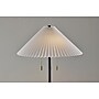 Adesso Uma 63"H Black Floor Lamp with KD White Knife Pleated Fabric Shade (2623-01)~#|#~sp314780699_sc7