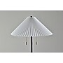 Adesso Uma 63"H Black Floor Lamp with KD White Knife Pleated Fabric Shade (2623-01)~#|#~sp314780700_sc7