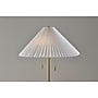 Adesso Uma 63"H Antique Brass Floor Lamp with KD White Knife Pleated Fabric Shade (2623-21)~#|#~sp314780722_sc7