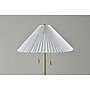 Adesso Uma 63"H Antique Brass Floor Lamp with KD White Knife Pleated Fabric Shade (2623-21)~#|#~sp314780723_sc7