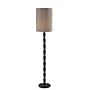 Adesso Amos 63"H Black Floor Lamp with Soft Pleated Oatmeal Linen Shade (1643-01)~#|#~sp314780860_sc7