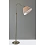 Adesso Shiloh 63"H Antique Brass Floor Lamp with Soft Pleated Oatmeal Linen Shade (1578-21)~#|#~sp314780922_sc7