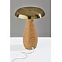 Adesso Naya 9.25"H LED Table Lamp, Natural Wood/Antique Brass Metal Shade (3196-12)~#|#~sp314842441_sc7