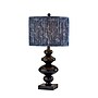Adesso Samira 27"H Incandescent Table Lamp, Black/Blue Printed Fabric Shade (1651-01)~#|#~sp314842842_sc7